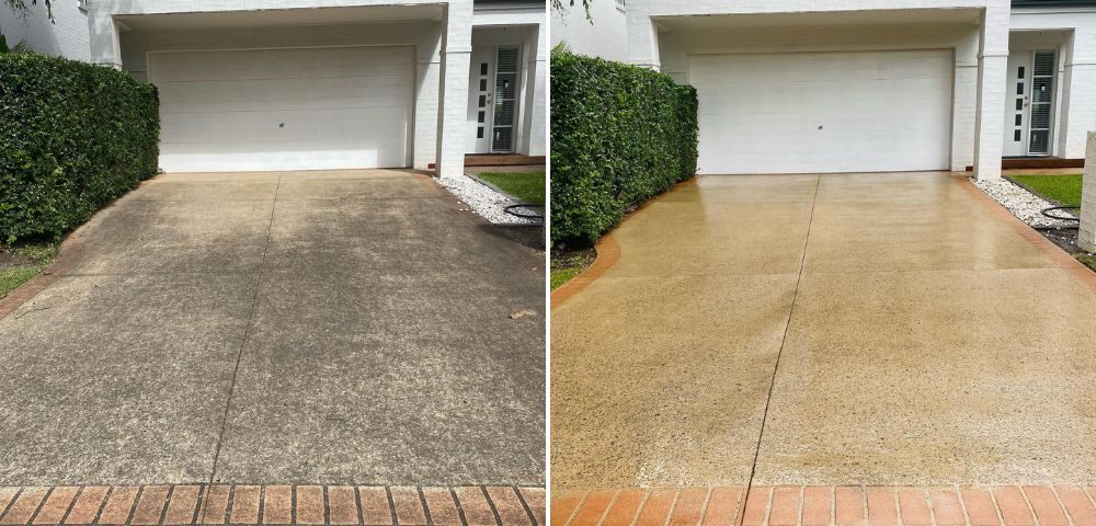 Driveway pressure wash